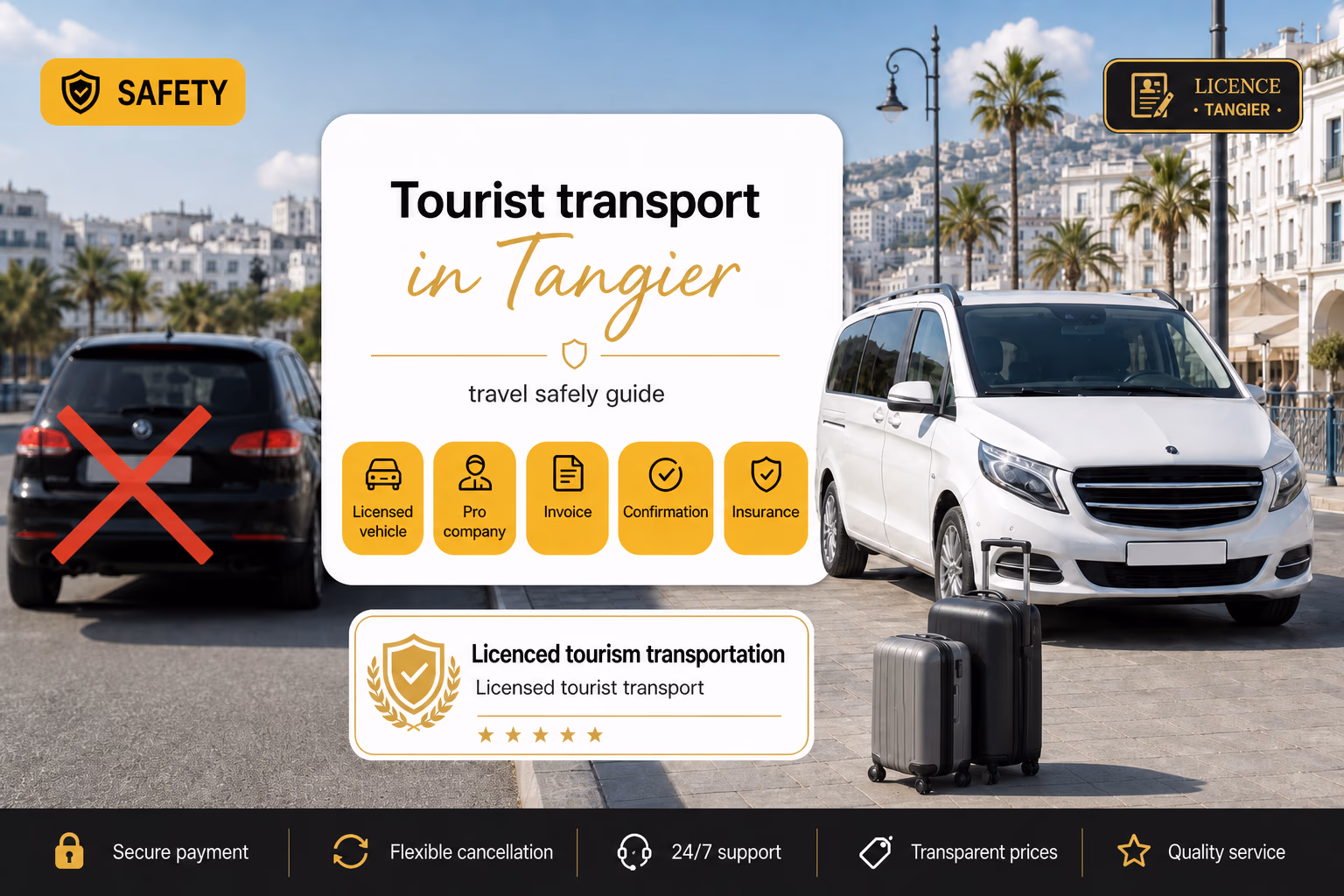 Tourist transport in Tangier — licensed vehicle and safe travel